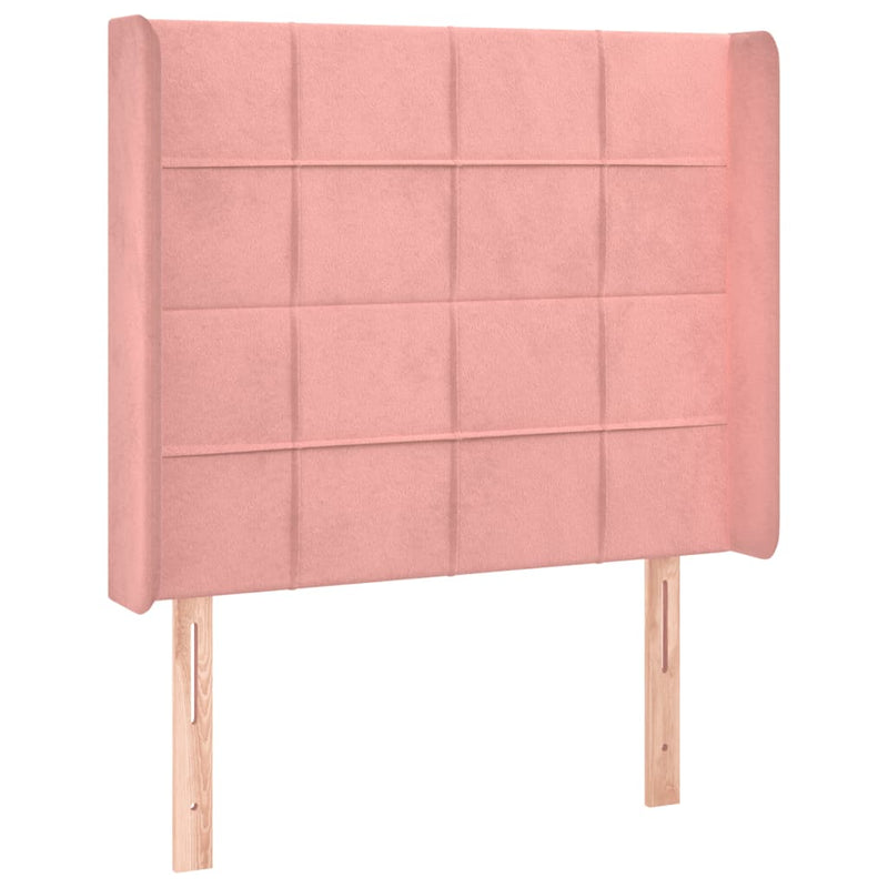 vidaXL rózsaszín bársony LED-es fejtámla 83x16x118/128 cm