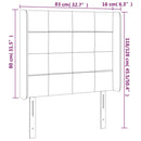 vidaXL rózsaszín bársony LED-es fejtámla 83x16x118/128 cm