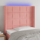vidaXL rózsaszín bársony LED-es fejtámla 83x16x118/128 cm
