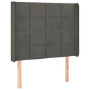 vidaXL sötétszürke bársony LED-es fejtámla 93x16x118/128 cm