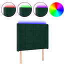 vidaXL sötétzöld bársony LED-es fejtámla 93x16x118/128 cm