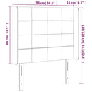 vidaXL sötétzöld bársony LED-es fejtámla 93x16x118/128 cm