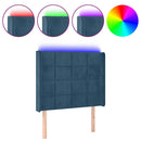 vidaXL sötétkék bársony LED-es fejtámla 93x16x118/128 cm