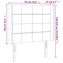 vidaXL sötétkék bársony LED-es fejtámla 93x16x118/128 cm