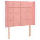 vidaXL rózsaszín bársony LED-es fejtámla 93x16x118/128 cm