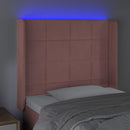 vidaXL rózsaszín bársony LED-es fejtámla 93x16x118/128 cm