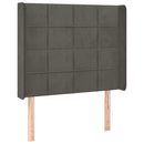 vidaXL sötétszürke bársony LED-es fejtámla 103x16x118/128 cm