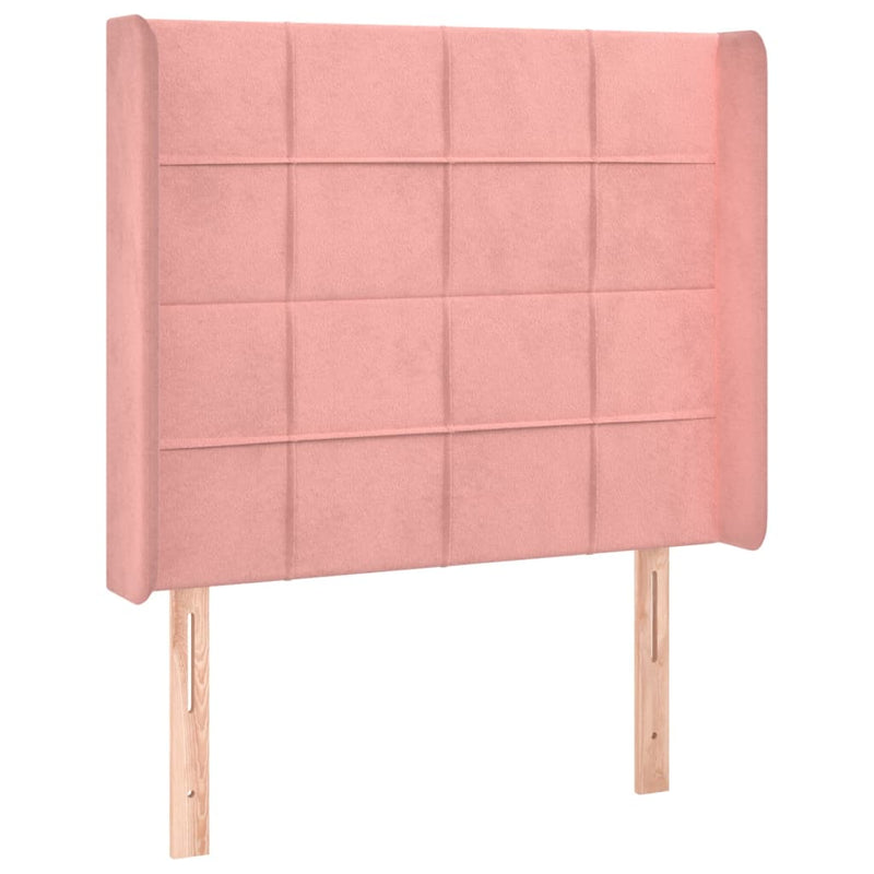 vidaXL rózsaszín bársony LED-es fejtámla 103x16x118/128 cm