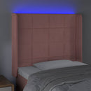 vidaXL rózsaszín bársony LED-es fejtámla 103x16x118/128 cm
