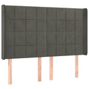 vidaXL sötétszürke bársony LED-es fejtámla 147x16x118/128 cm