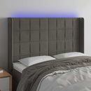 vidaXL sötétszürke bársony LED-es fejtámla 147x16x118/128 cm