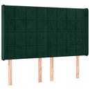 vidaXL sötétzöld bársony LED-es fejtámla 147x16x118/128 cm