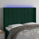 vidaXL sötétzöld bársony LED-es fejtámla 147x16x118/128 cm