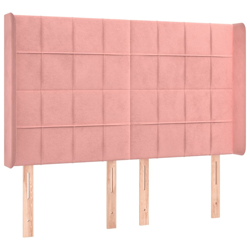 vidaXL rózsaszín bársony LED-es fejtámla 147x16x118/128 cm