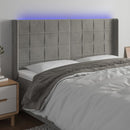 vidaXL világosszürke bársony LED-es fejtámla 163x16x118/128 cm