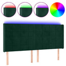 vidaXL sötétzöld bársony LED-es fejtámla 163x16x118/128 cm