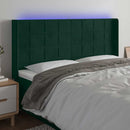 vidaXL sötétzöld bársony LED-es fejtámla 163x16x118/128 cm