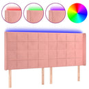 vidaXL rózsaszín bársony LED-es fejtámla 163x16x118/128 cm