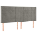 vidaXL világosszürke bársony LED-es fejtámla 183x16x118/128 cm