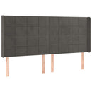 vidaXL sötétszürke bársony LED-es fejtámla 183x16x118/128 cm