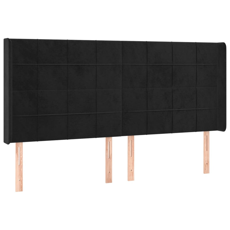 vidaXL fekete bársony LED-es fejtámla 183x16x118/128 cm