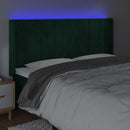 vidaXL sötétzöld bársony LED-es fejtámla 183x16x118/128 cm