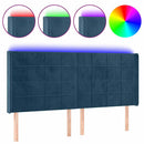 vidaXL sötétkék bársony LED-es fejtámla 183x16x118/128 cm