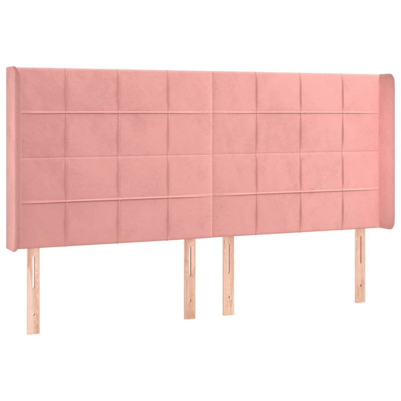 vidaXL rózsaszín bársony LED-es fejtámla 183x16x118/128 cm