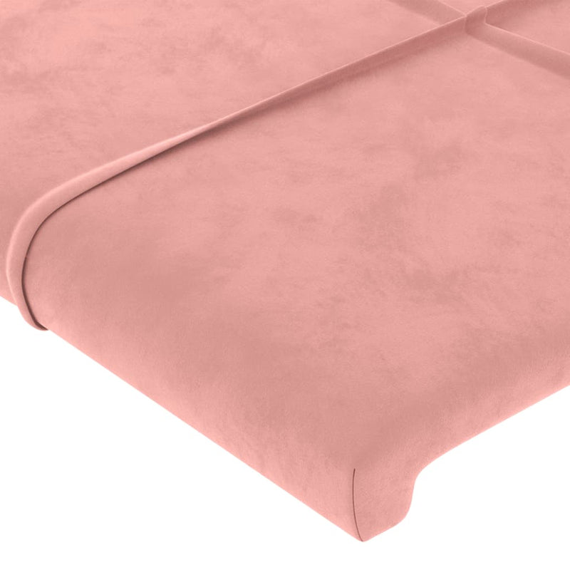 vidaXL rózsaszín bársony LED-es fejtámla 183x16x118/128 cm