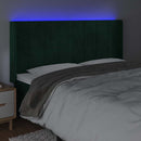 vidaXL sötétzöld bársony LED-es fejtámla 203x16x118/128 cm