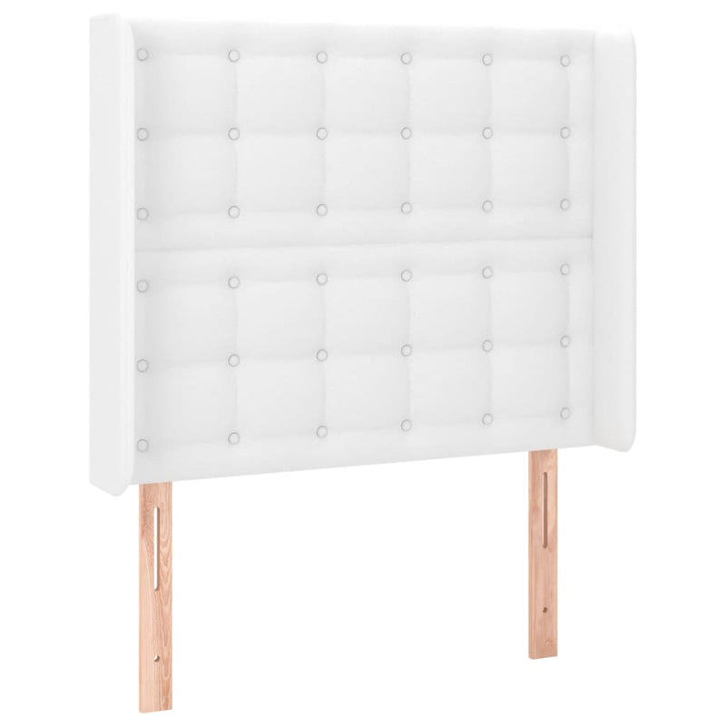 vidaXL fehér műbőr LED-es fejtámla 83x16x118/128 cm