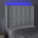 vidaXL fehér műbőr LED-es fejtámla 83x16x118/128 cm