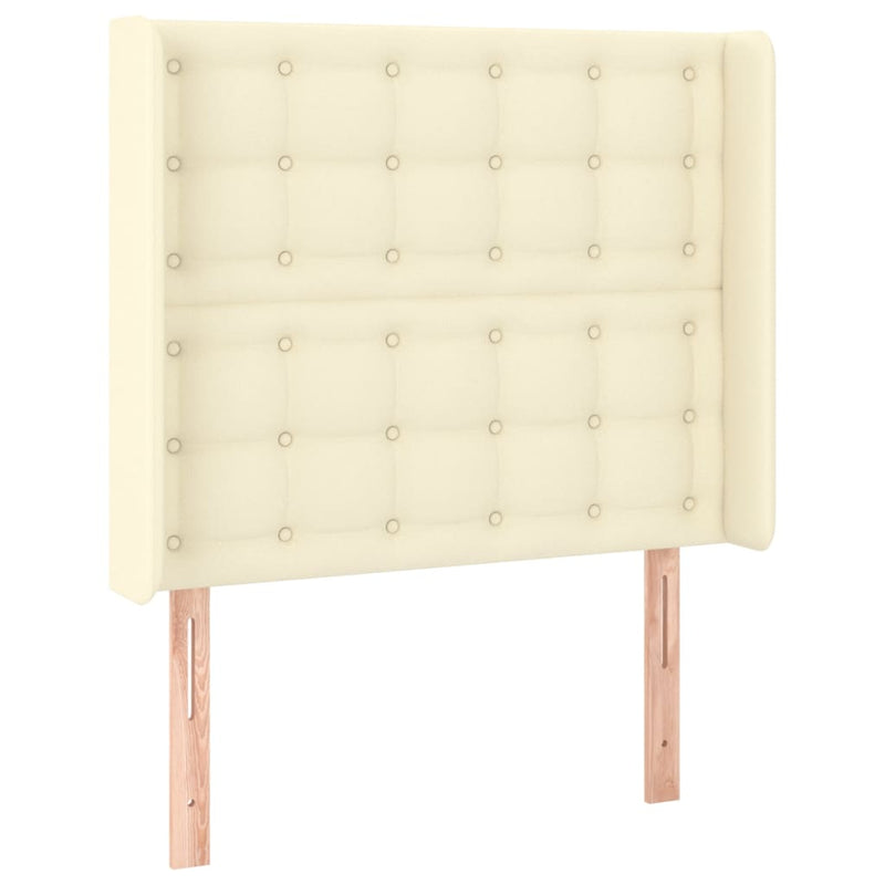 vidaXL krémszínű műbőr LED-es fejtámla 83x16x118/128 cm