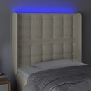 vidaXL krémszínű műbőr LED-es fejtámla 83x16x118/128 cm