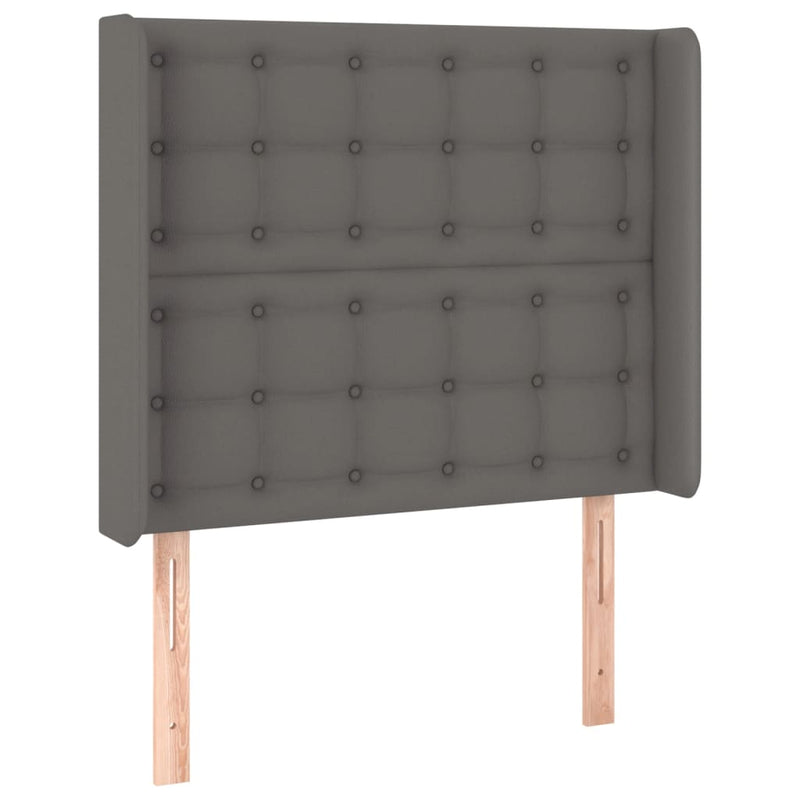 vidaXL szürke műbőr LED-es fejtámla 83x16x118/128 cm