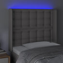 vidaXL szürke műbőr LED-es fejtámla 83x16x118/128 cm