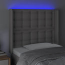 vidaXL szürke műbőr LED-es fejtámla 83x16x118/128 cm
