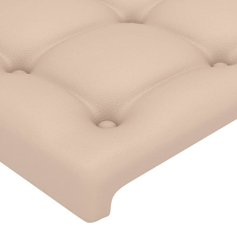 vidaXL cappuccino műbőr LED-es fejtámla 83x16x118/128 cm