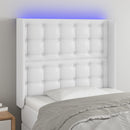 vidaXL fehér műbőr LED-es fejtámla 93x16x118/128 cm
