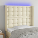 vidaXL krémszínű műbőr LED-es fejtámla 93x16x118/128 cm