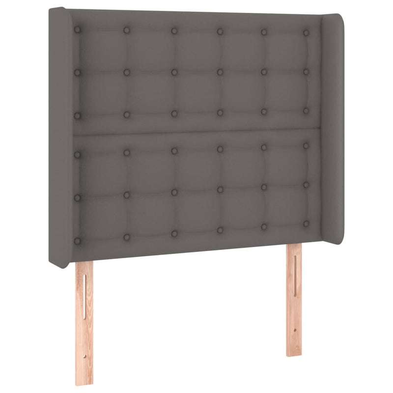 vidaXL szürke műbőr LED-es fejtámla 93x16x118/128 cm