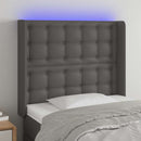 vidaXL szürke műbőr LED-es fejtámla 93x16x118/128 cm