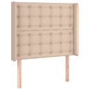 vidaXL cappuccino műbőr LED-es fejtámla 103x16x118/128 cm