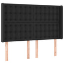 vidaXL fekete műbőr LED-es fejtámla 147x16x118/128 cm