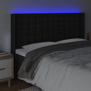 vidaXL fekete műbőr LED-es fejtámla 147x16x118/128 cm