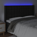 vidaXL fekete műbőr LED-es fejtámla 147x16x118/128 cm