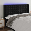 vidaXL fekete műbőr LED-es fejtámla 147x16x118/128 cm