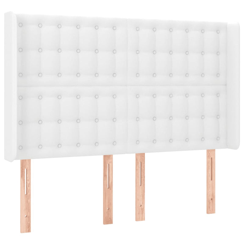 vidaXL fehér műbőr LED-es fejtámla 147x16x118/128 cm