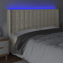 vidaXL krémszínű műbőr LED-es fejtámla 147x16x118/128 cm