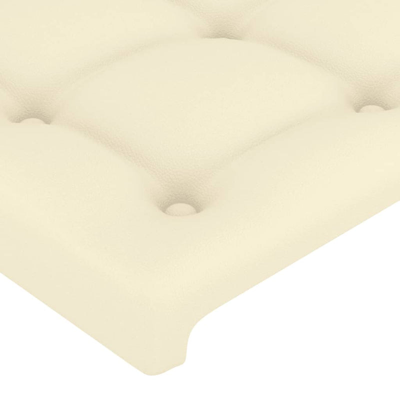 vidaXL krémszínű műbőr LED-es fejtámla 147x16x118/128 cm